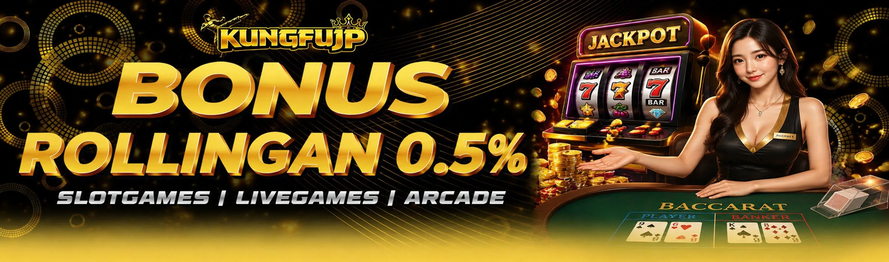 BONUS ROLLINGAN SLOT GAMES | LIVE GAMES | ARCADE 0.5% 